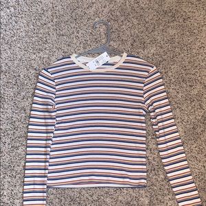 striped fitted long sleeve